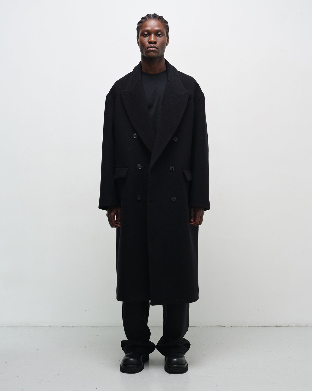 lownn Wool Cashmere テーパード パンツ 46 BLACK Lownn — Black Wool